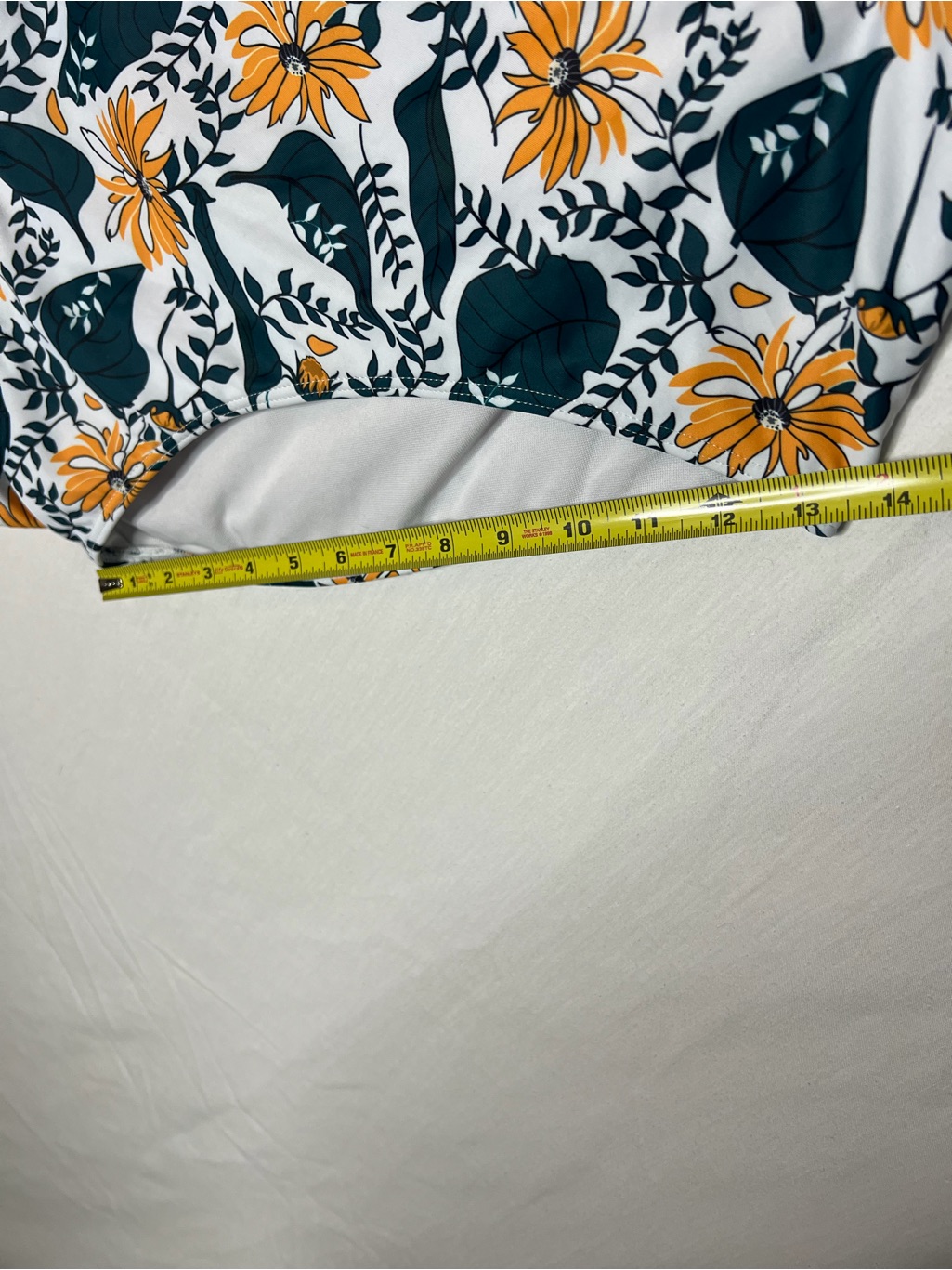Urban Planet Floral High-Waist Bikini Bottoms - White, Teal & Mustard — image 5 of 7